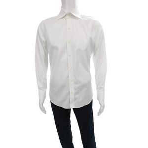 Proper Cloth Mens Cotton Long Sleeve Button Up Shirt White Size M